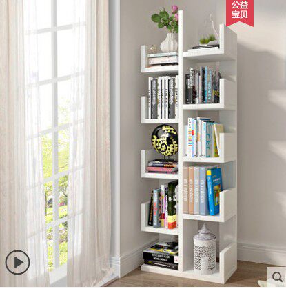 书架落地创意树形学生书柜简约现代儿童组装收纳架客厅简易置物架