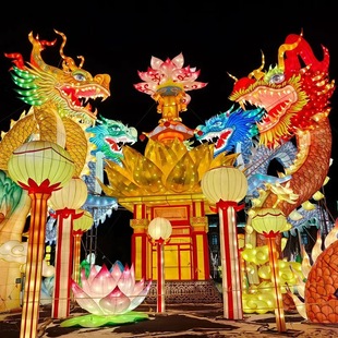 市政大型节日花灯定制龙造型灯龙门架彩灯新春节元宵灯会龙头彩灯