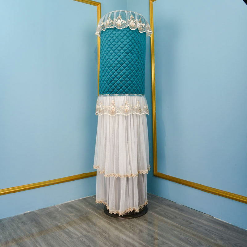 新款空调罩套蕾丝布艺立式刺绣圆形防尘罩圆柱空调罩柜机包邮定制