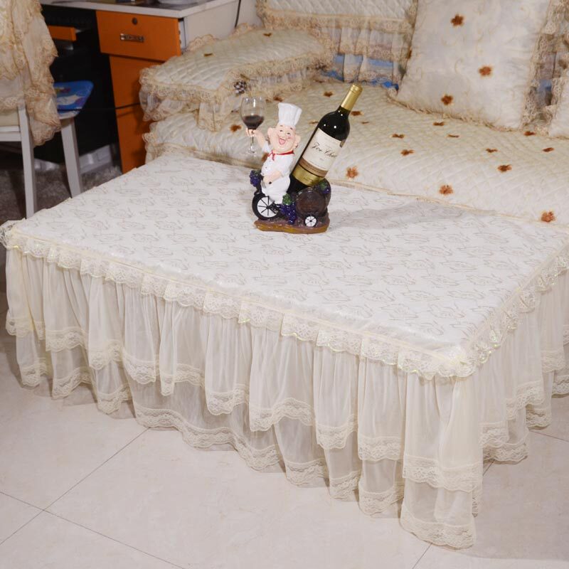 新品茶几防尘罩田园布艺蕾丝桌布电视柜盖布餐桌盖巾床头柜罩定制