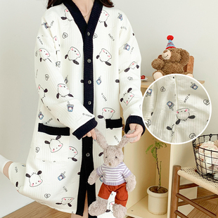 空气棉特大码孕妇入院待产裙秋冬款加厚产后哺乳睡裙冬天外出喂奶