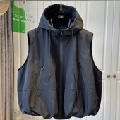 欧货连帽薄冲锋衣马甲背心女春秋新款 宽松百搭休闲马夹坎肩外套潮