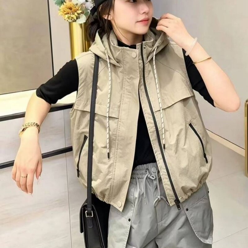 欧货连帽休闲工装马甲背心外套潮图片