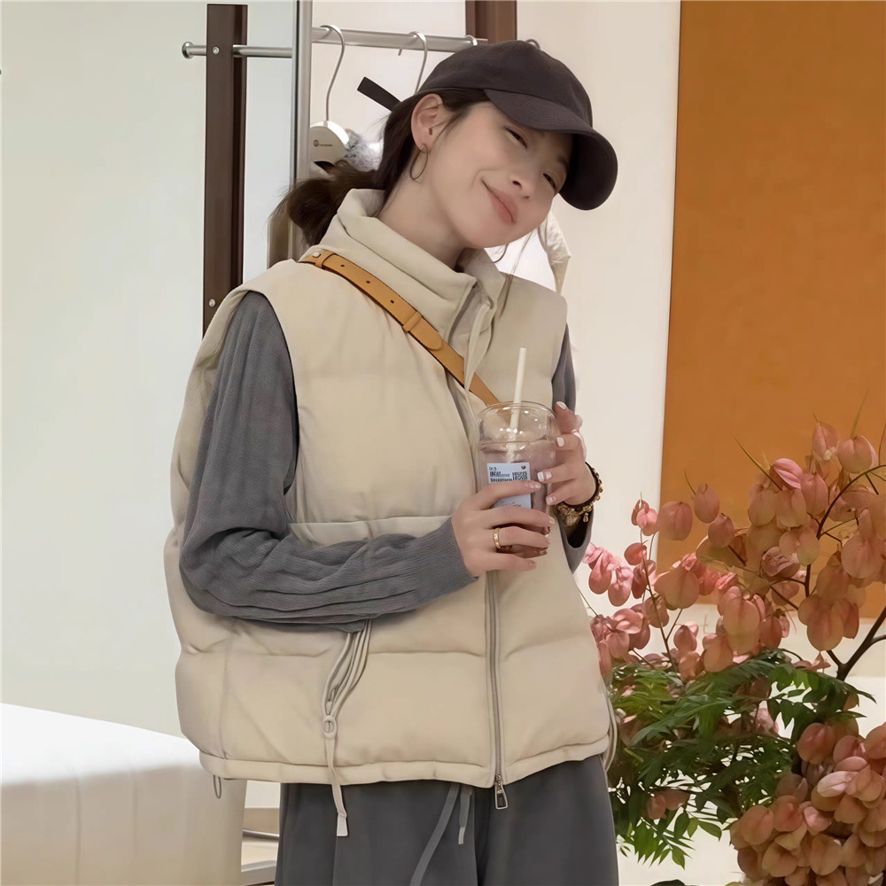 时尚立领宽松泡芙羽绒马甲背心潮