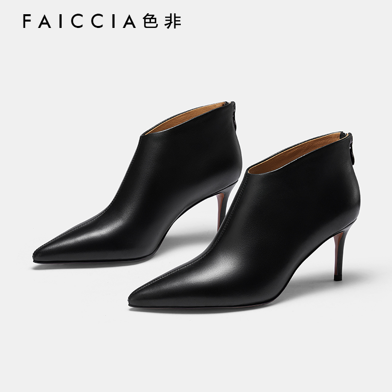 细跟及踝靴Faiccia/色非复古