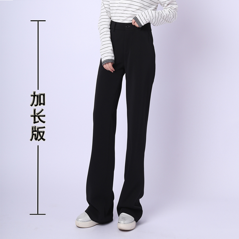 加长春秋阔腿裤长款女超长高腰大码高个子175垂坠感直筒裤西装裤