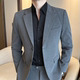 西服商务通勤外套 单西便服平驳领工装 轻熟风垫肩西装 男高级感修身