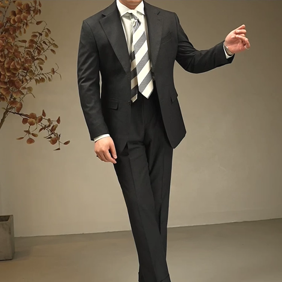 意式垫肩西装高级感修身单西便服