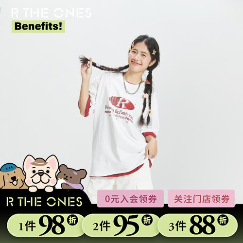 RTHEONES重磅纯棉短袖2025R夏日上衣女美式复古字母潮牌半袖T恤