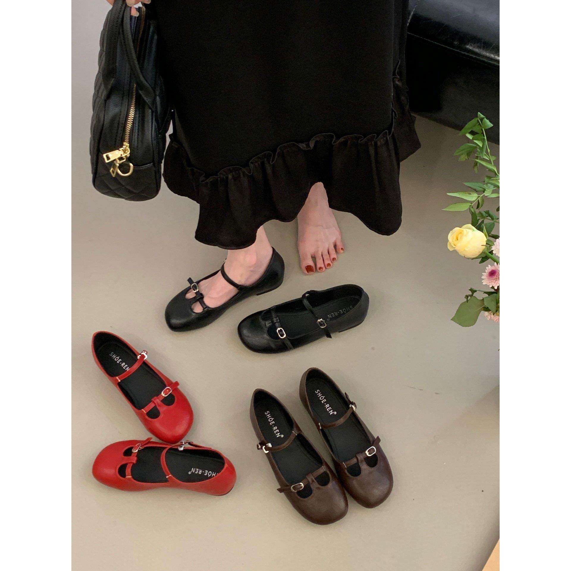 复古风双扣带玛丽珍单鞋女圆头2026新款春季百搭芭蕾舞鞋浅口单鞋,女鞋,玛丽珍鞋,淘宝优惠券,粉丝福利购,淘宝优惠卷