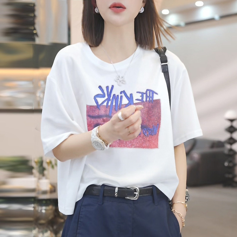 【多色可选】百搭短袖T恤女2026夏季新款韩系气质宽松显瘦上衣服