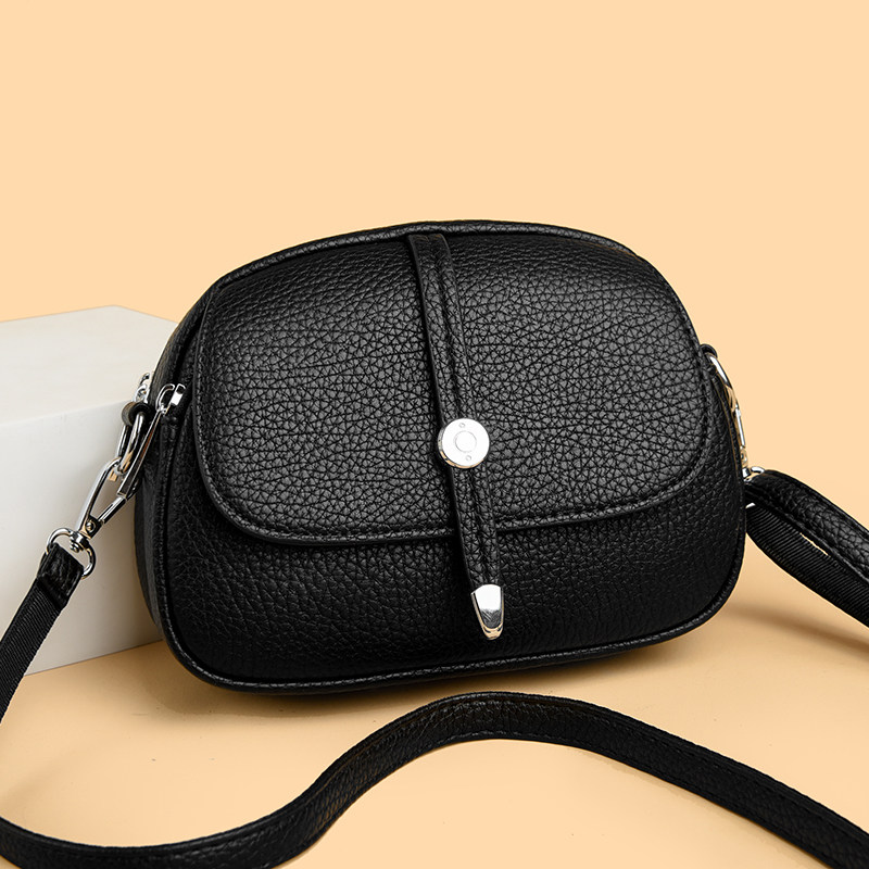 2025新款时尚软皮小圆包复古百搭女士单肩斜挎包休闲轻便迷你小包