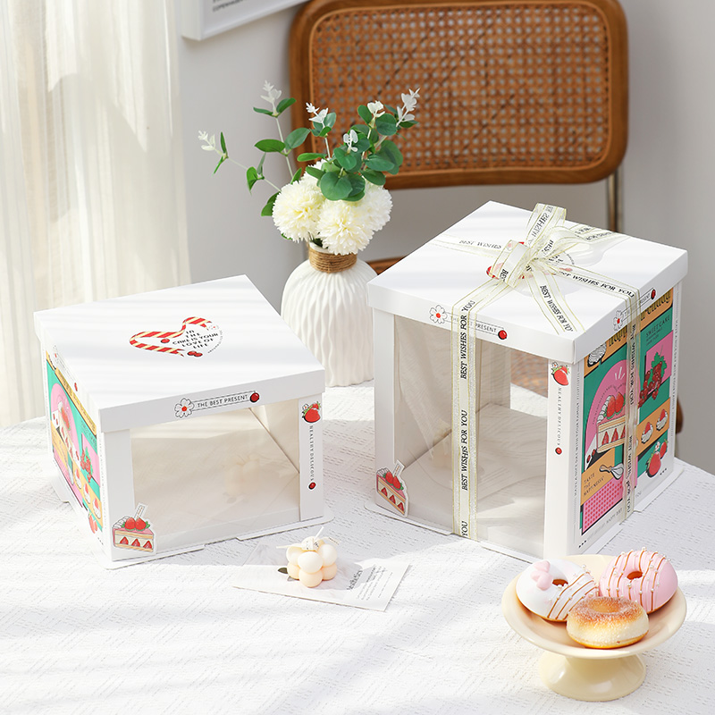 50套网红新款半透明生日蛋糕盒