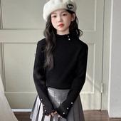 一体绒长袖 女童毛衣打底衫 儿童洋气韩版 针织衫 内搭上衣 2025年新款