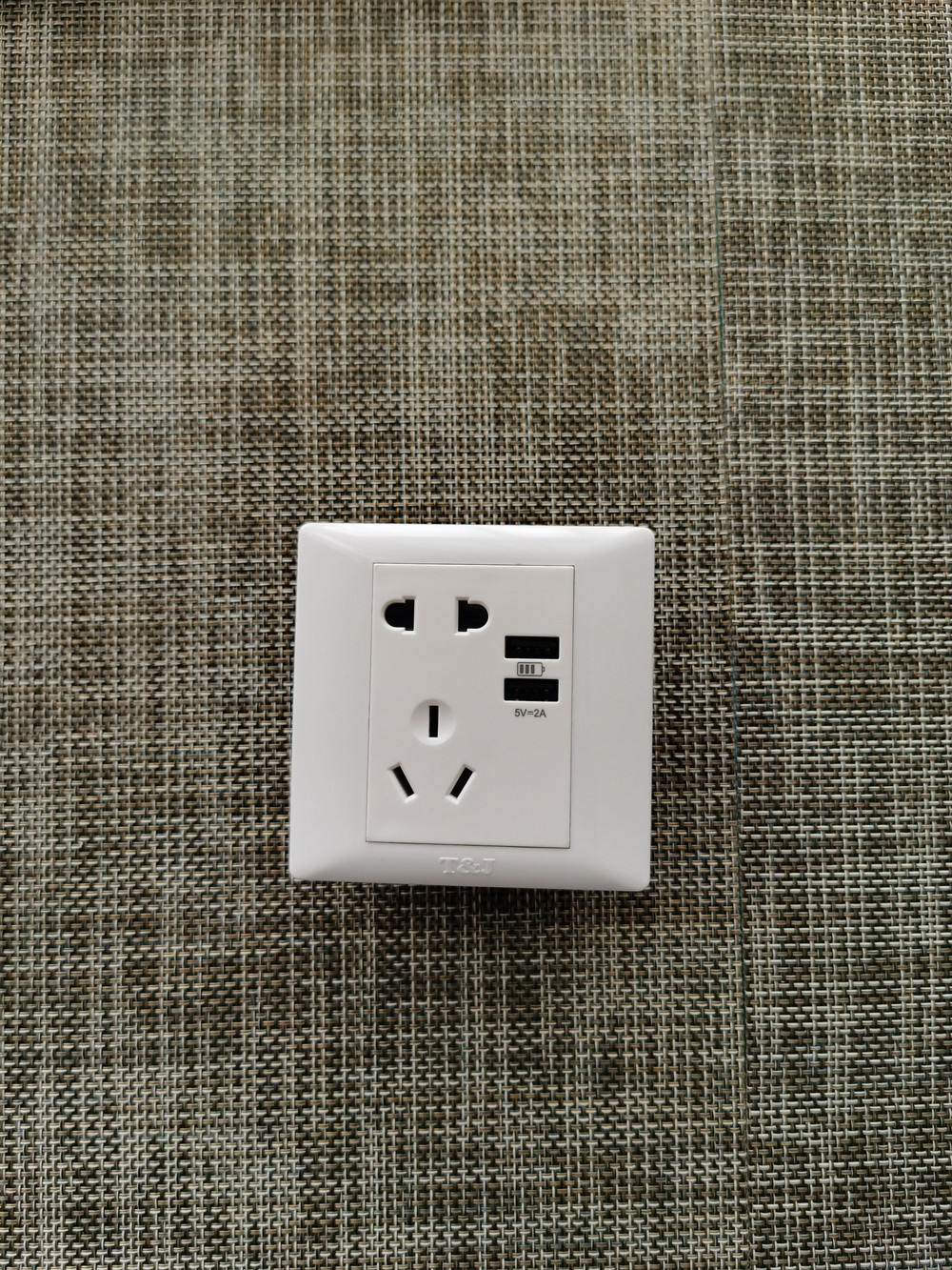 【特】天基悦庭雅致系列86型10A五孔电源带2AUSB充电口插座面板