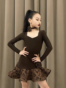 2025秋冬新款拉丁舞服女童专业表演练功服高级大裙摆鱼骨网红套装
