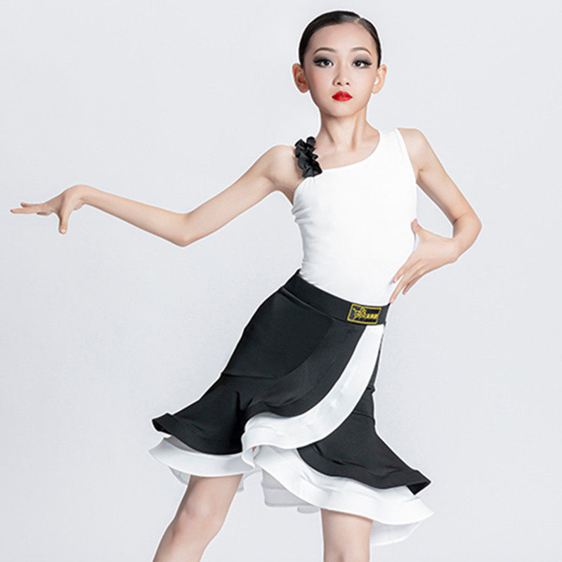 拉丁舞服装高级2022夏季新款专业女童练功服儿童比赛表演舞蹈裙