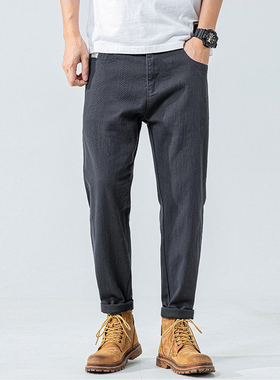 200斤胖子加肥加大码休闲裤男灰色夏薄款弹力宽松哈伦长裤40码42