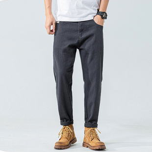 200斤胖子加肥加大码休闲裤男灰色夏薄款弹力宽松哈伦长裤40码42