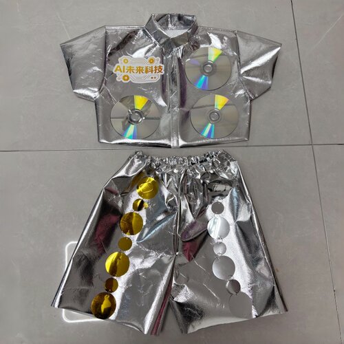 环保服装未来科技感DIY手工男女童AI科技梦机器人环保时装秀衣服