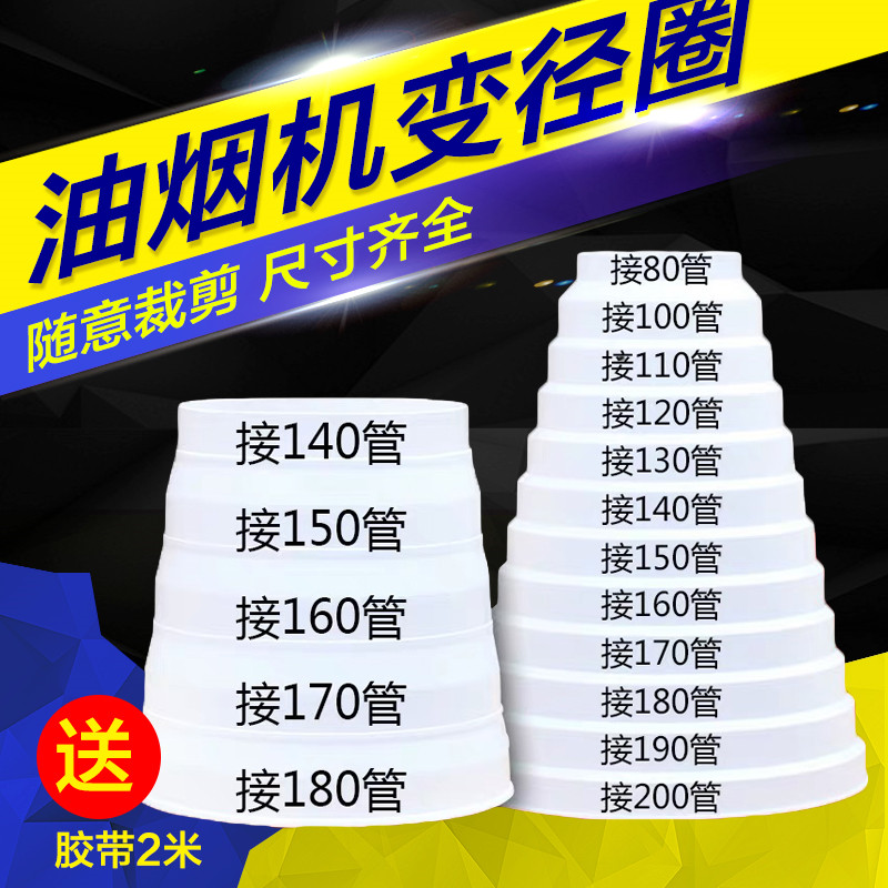 厨房油烟机管变径圈大小头铝箔烟管排风软管转换头异径接头变径圈