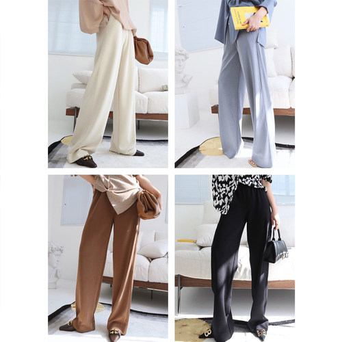 a1st编辑慵懒垂坠感阔空气休闲裤