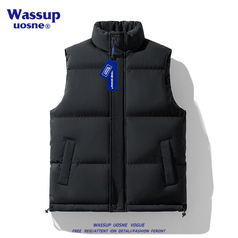 WASSUP UOSNE棉马甲男女秋冬款保暖百搭休闲背心坎肩无袖马夹外套
