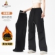 秋冬加绒保暖宽松阔腿情侣休闲冲锋伞兵裤 子男女新款 裤 稻草人工装