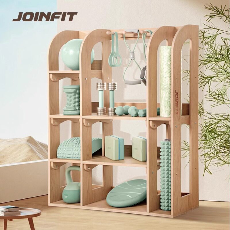 joinfit家用健身器材置物架瑜伽垫收纳筐运动器械小工具收纳架墙