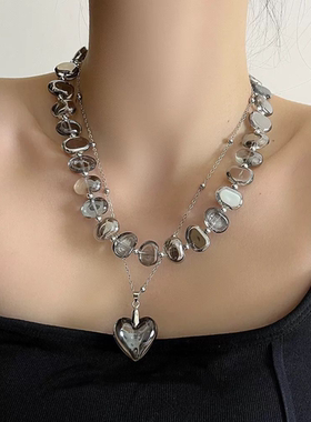 轻奢复古不规则水晶串珠气质项链