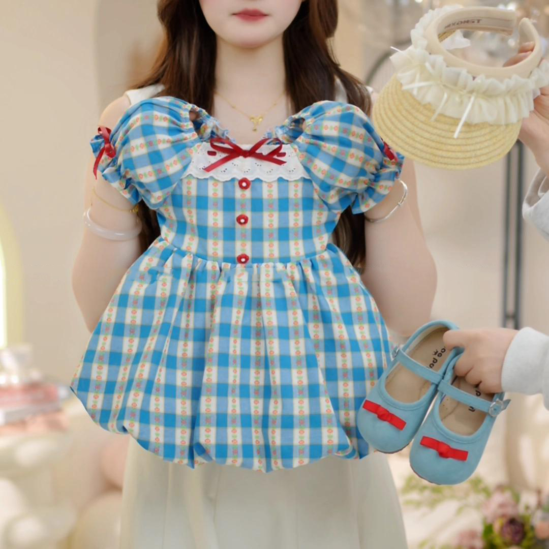 连衣裙蝴蝶结打揽公主裙