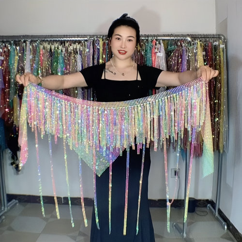 小妍家【精品奥钻】大钻优雅肚皮舞新款优雅璀璨臀巾东方舞腰链