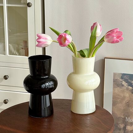 中古玻璃花瓶ins风高颜值鲜花干花水培花器客厅餐桌卧室摆件装饰