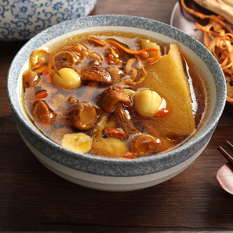 菌菇汤料包 姬松茸虫草花鲜菌汤 广东煲汤材料包术后滋补炖汤料