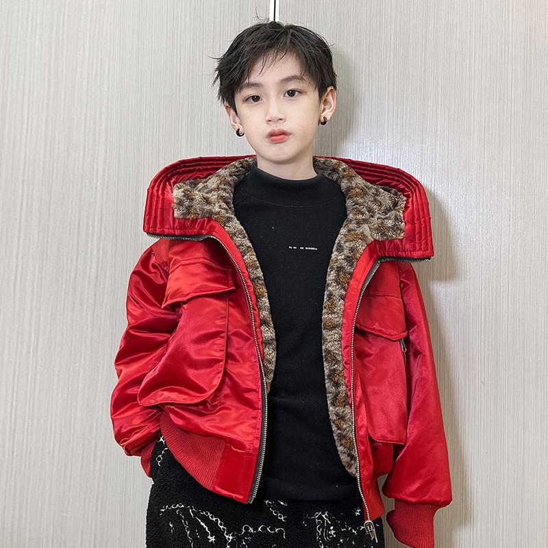 男童小众国潮两面穿加厚棉衣