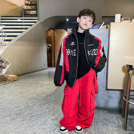 男童机车服羽绒棉衣2024冬季新款儿童装加厚棉袄中大童潮牌帅外套