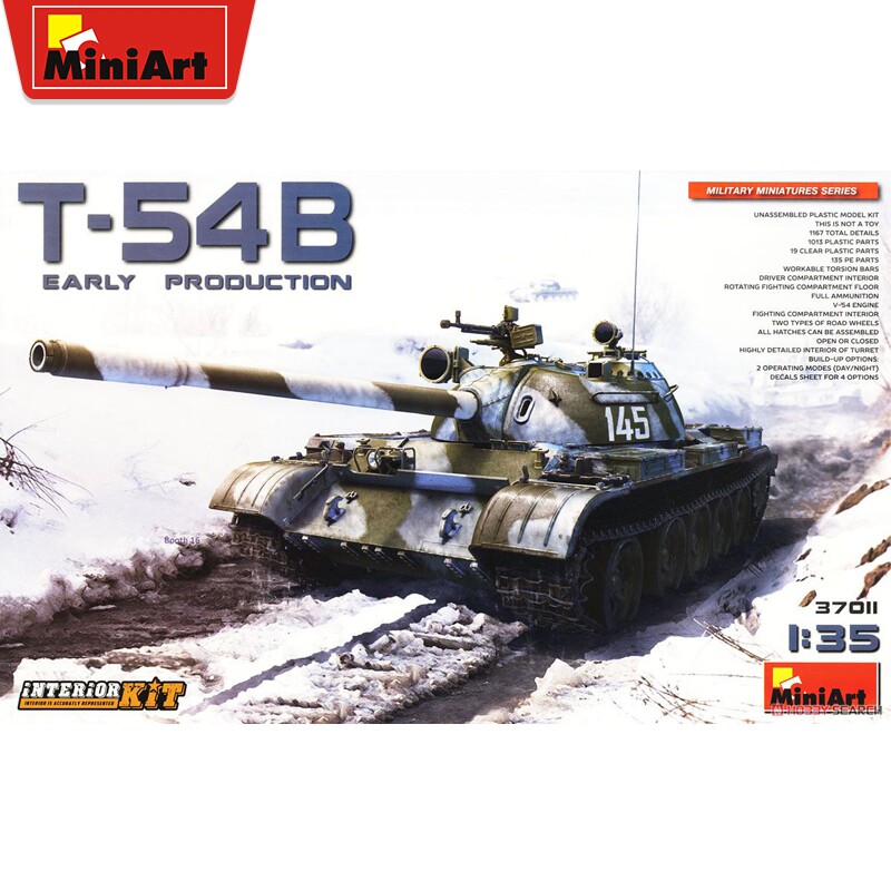Miniart 1/35 苏联中型坦克 T-54B 早期生产内构37011拼装