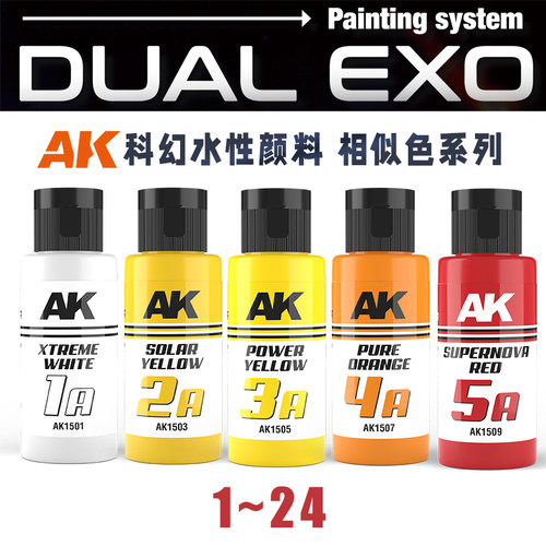 西班牙AK 新科幻水性漆 Dual Exo 相似色系列 1A~12B 60ml