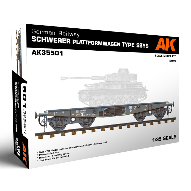 AK 1/35 德国重型铁路平板车 TYME SSY 35501 拼装模型