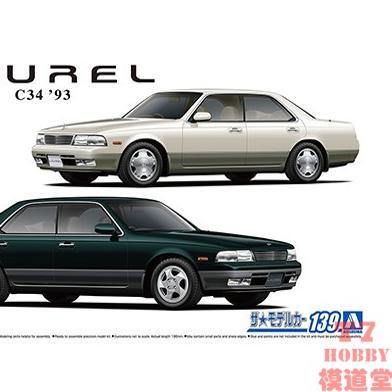 青岛社 1/24拼装车模 NISSAN GC34 LAUREL MEDALIST V '93 06449