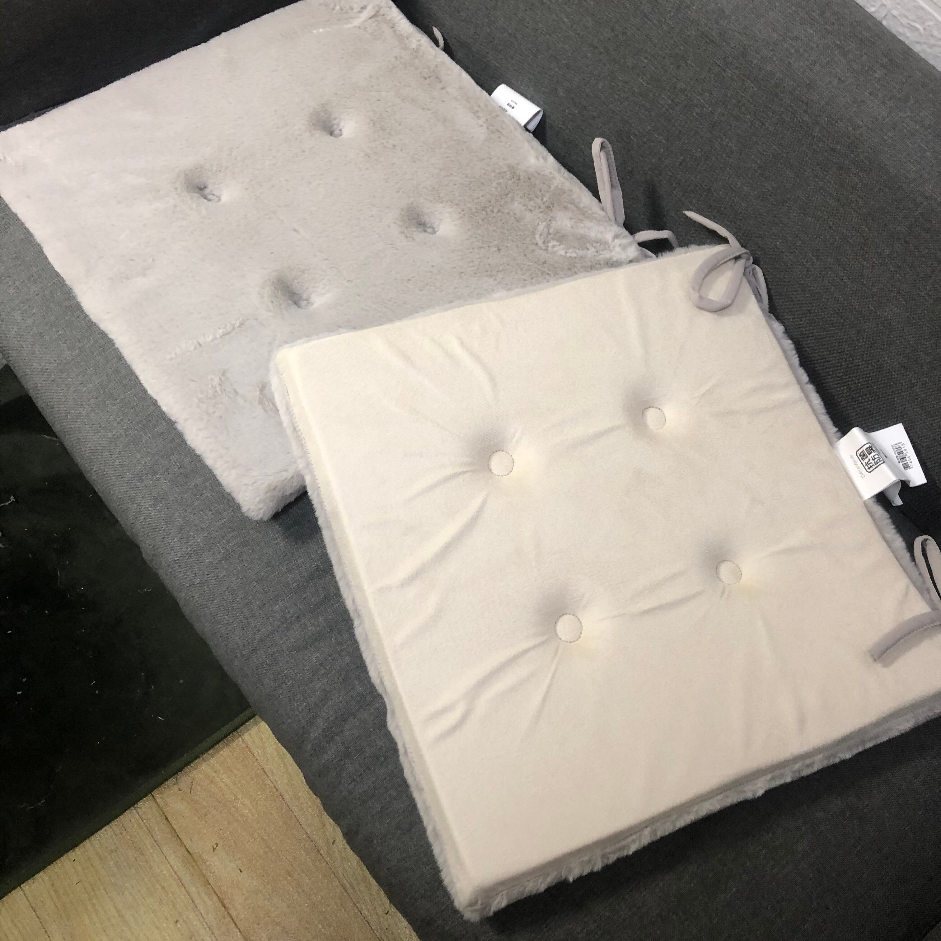 日单仿兔毛方型坐垫  秋冬系带椅子垫汽车办公室坐垫多功能回弹