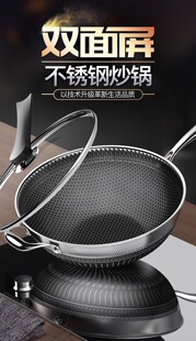 Kitchen Stainless Steel Nonstick Frying Pan Honeycomb Wok