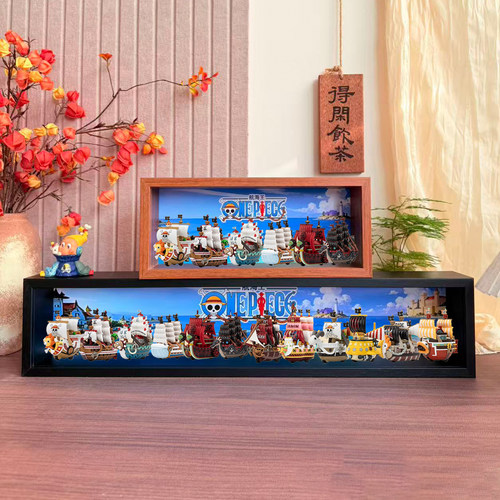 适用泡泡玛特航海王伟大的航路海贼王模型盲盒手办场景收纳展示盒
