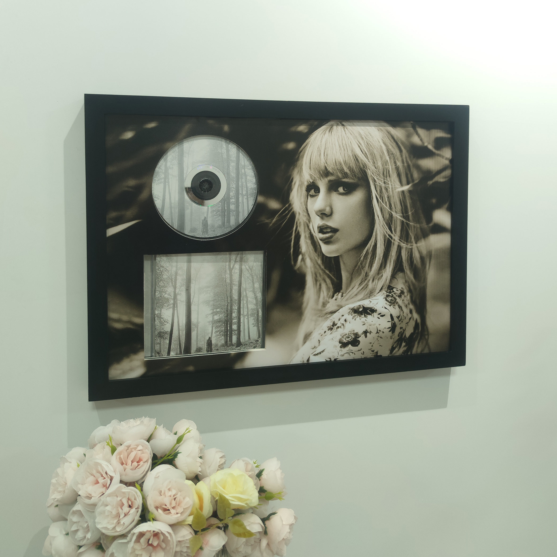 专辑cd签名唱片收藏装裱相框光盘保护框收纳架挂墙画框可来图定制