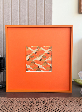 橙色窄边相框橙色装饰画装裱框挂墙卡纸装裱框架铝合金加厚相框