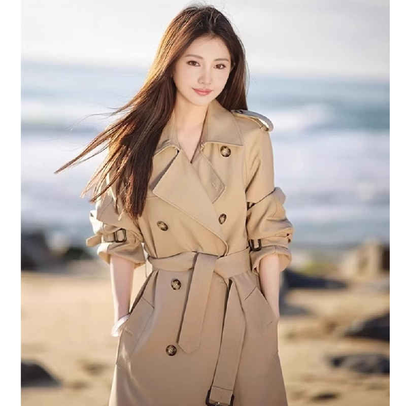 高端卡其色风衣外套女2025新款春秋季中长款小个子英伦风韩系流行