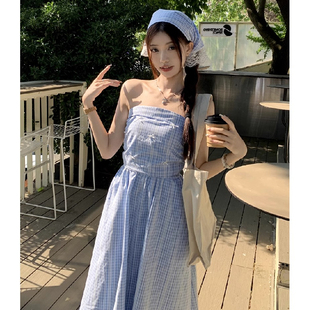 多巴胺绝美挂脖连衣裙女夏云南三亚泰兰德穿搭裙子海边度假沙滩裙