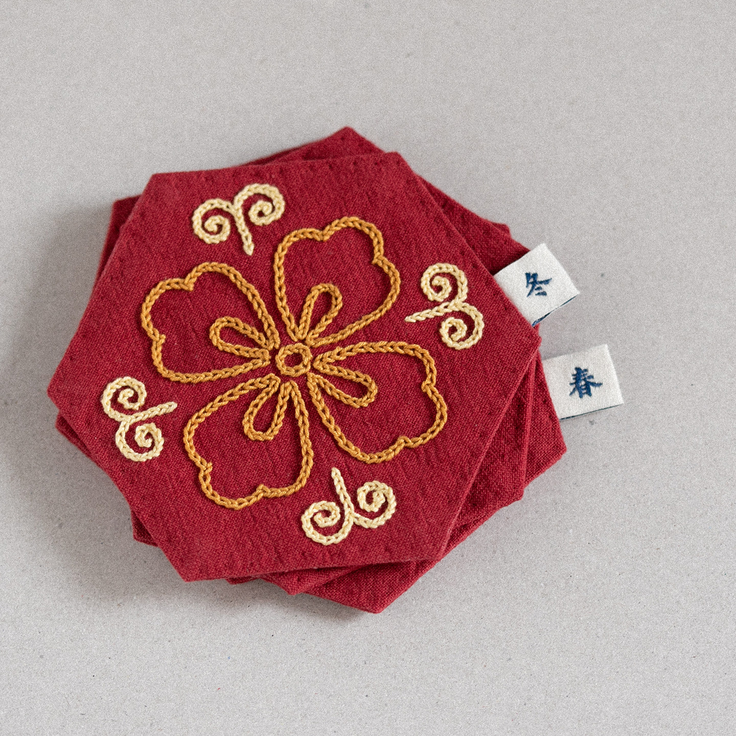 新春中国风传统纹样 刺绣棉麻杯垫材料包手工DIY送礼朋友红色喜庆,居家布艺,缝纫DIY材料套装,淘宝优惠券,粉丝福利购,淘宝优惠卷