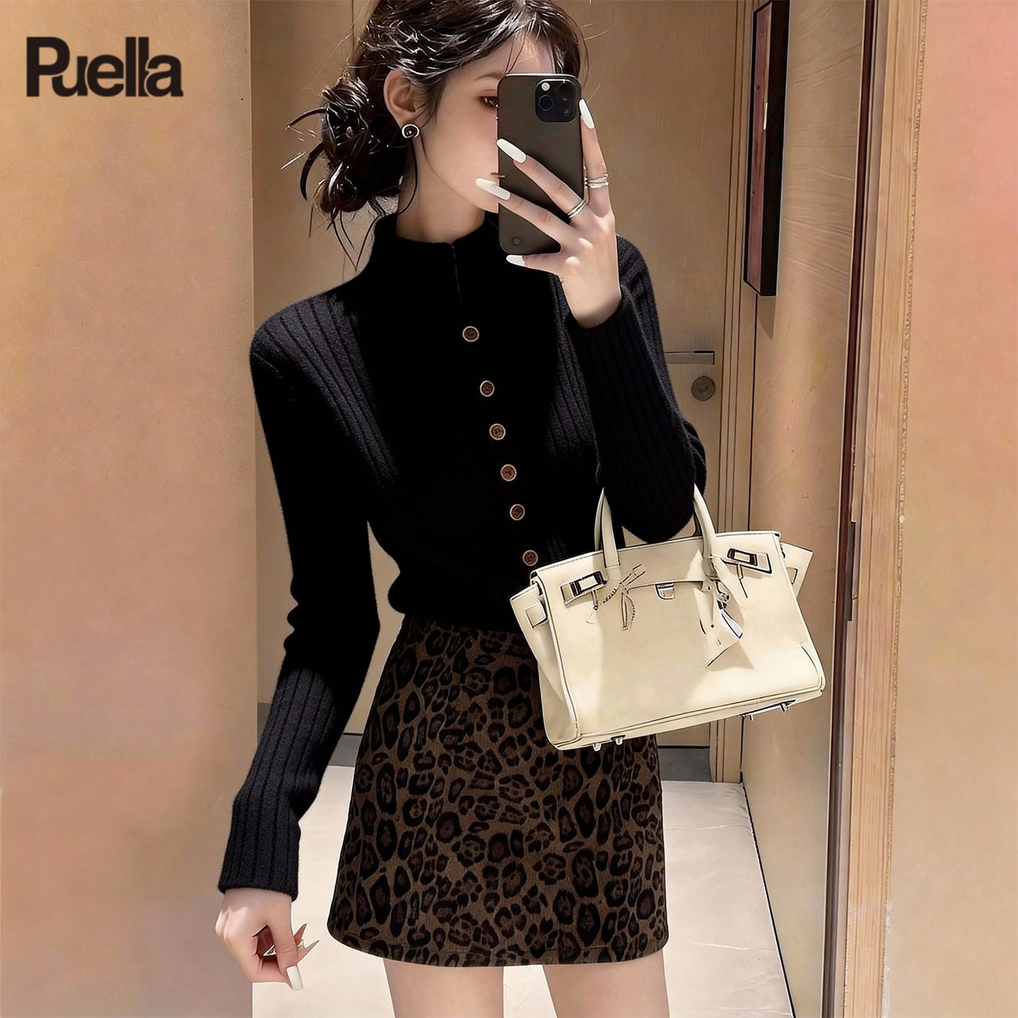 拉夏贝尔Puella2026春季半高领针织开衫女气质内搭显瘦洋气毛衣,女装/女士精品,羊绒衫,淘宝优惠券,粉丝福利购,淘宝优惠卷