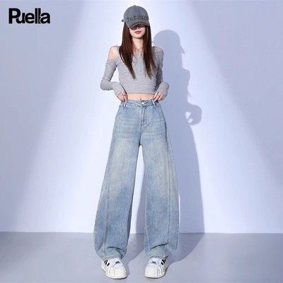 拉夏贝尔弯刀牛仔裤新款小